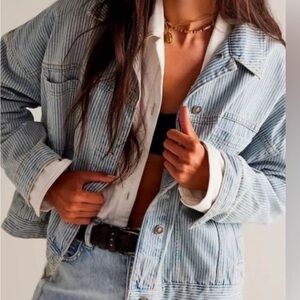 Opal swing railroad Striped Blue Denim Jacket